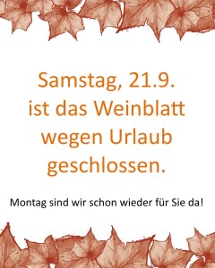 Urlaubsinfo 21.09.2024