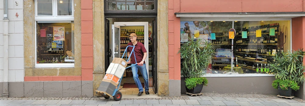 Weintransport im Weingeschäft